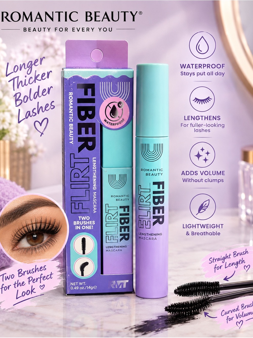 Romantic beauty FIBER FLIRT Lengthening Mascara